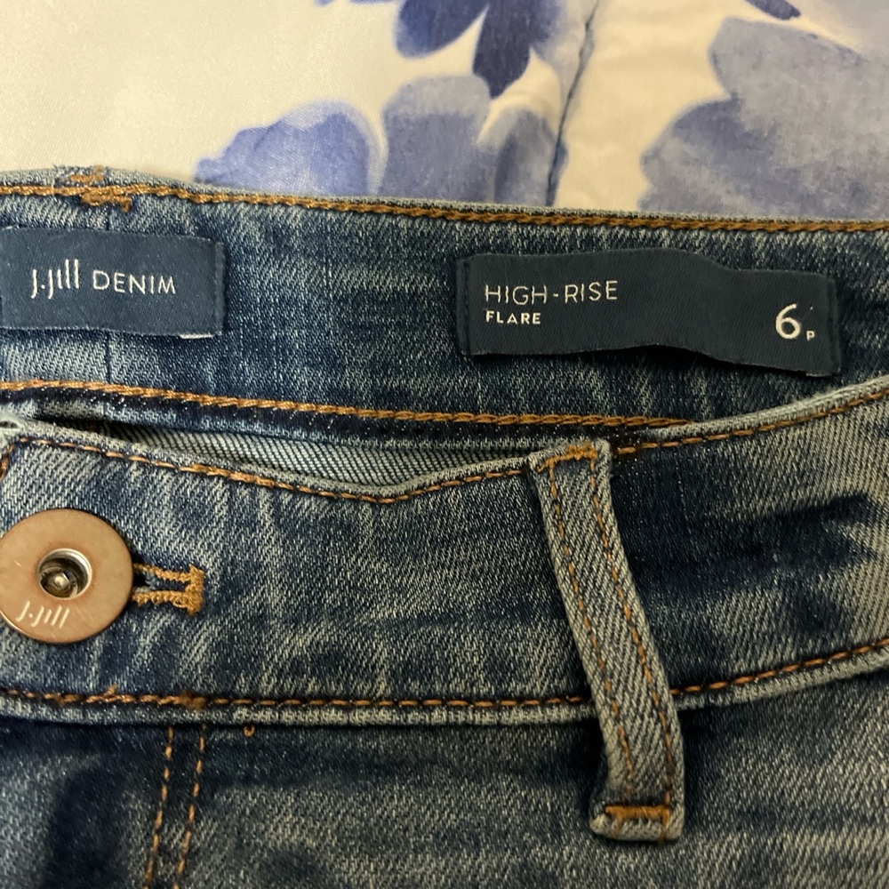 J. Jill Blue Flare Wide Leg Jeans - Picture 2 of 6